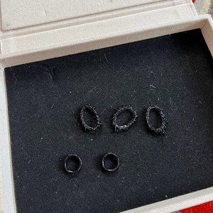 APM Monaco Black Earring Set and Rings